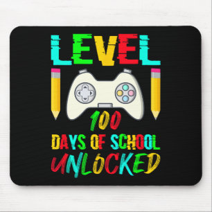 Level 100 Days Of School Unlocked Gamer Video Game Mouse Pad