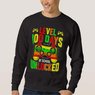 Level 100 Days Of School Unlocked Gamer Video Game Sweatshirt