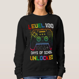 Level 100 days Of School Unlocked Gamer Video Game Sweatshirt
