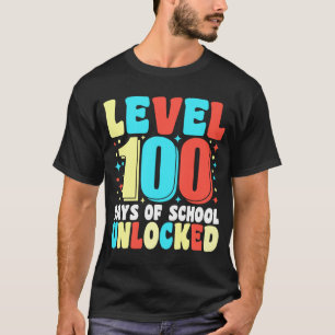 Level 100 Days Of School Unlocked Gamer Video Game T-Shirt