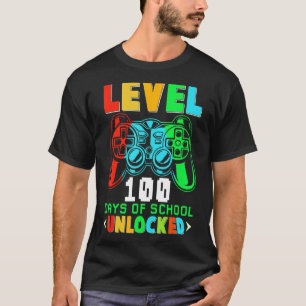 Level 100 Days Of School Unlocked Gamer Video Game T-Shirt
