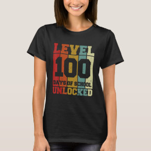 Level 100 Days Of School Unlocked Gamer Video Game T-Shirt