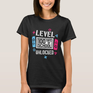 Level 100 Days Of School Unlocked Gamer Video Game T-Shirt