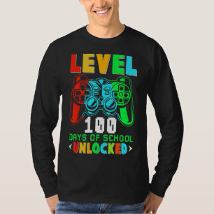 Level 100 Days Of School Unlocked Gamer Video Game T-Shirt