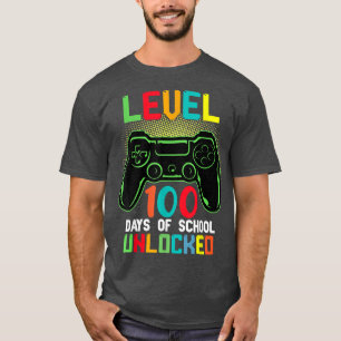 Level 100 Days Of School Unlocked Gamer Video Game T-Shirt