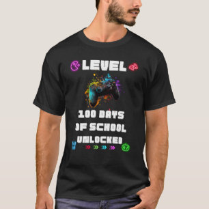 Level 100 Days Of School Unlocked Gamer Video vide T-Shirt