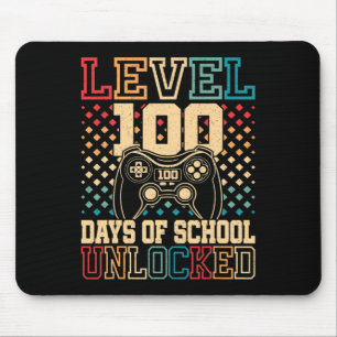 Level 100 Days Of School Unlocked Gaming 100th Day Mouse Pad