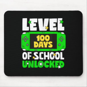 Level 100 Days Of School Unlocked Gaming Boys 100t Mouse Pad