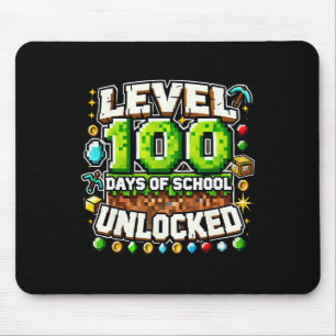 Level 100 Days Of School Unlocked Gaming Pixel Art Mouse Pad