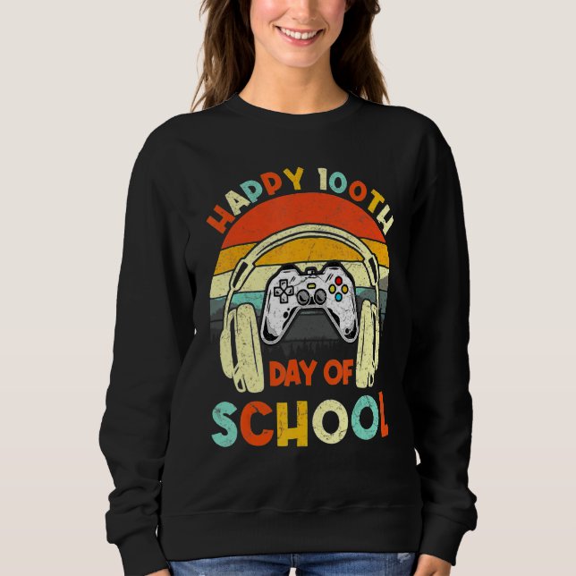 Level 100 Days Of School Unlocked Gaming Shirts, V Sweatshirt (Front)