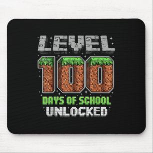 Level 100 Days Of School Unlocked Pixel Video Game Mouse Pad
