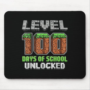 Level 100 Days Of School Unlocked Pixel Video Game Mouse Pad