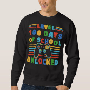 Level 100 Days Of School Unlocked Retro 100th Day Sweatshirt
