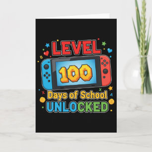 Level 100 Days Of School Unlocked Shirt For Boys K Card