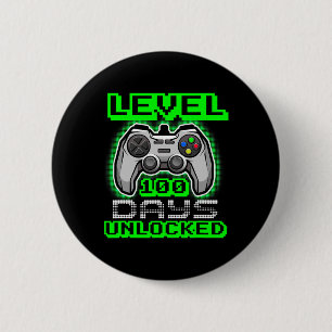 Level 100 Days Of School Unlocked Video Game Boys 6 Cm Round Badge