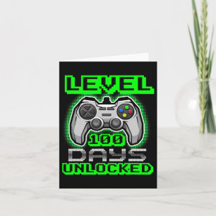 Level 100 Days Of School Unlocked Video Game Boys  Card
