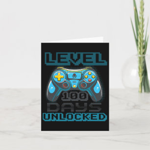 Level 100 Days Of School Unlocked Video Game Boys  Card