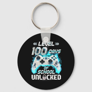 Level 100 Days Of School Unlocked Video Gamer Key Ring