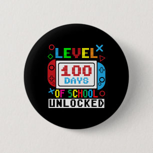 Level 100 Days Of School Unlocked Video Games Boys 6 Cm Round Badge