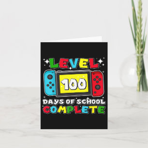 Level 100 Days Of School Unlocked Video Games Boys Card