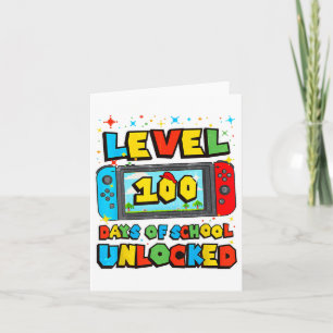 Level 100 Days Of School Unlocked Video Games Boys Card