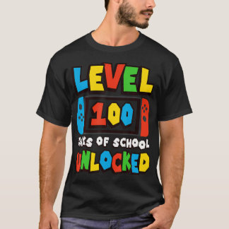 Level 100 Days Of School Unlocked Video Games Boys T-Shirt