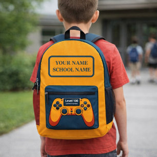 Level 100 Unlocked Gamer 100 Days of School Printed Backpack