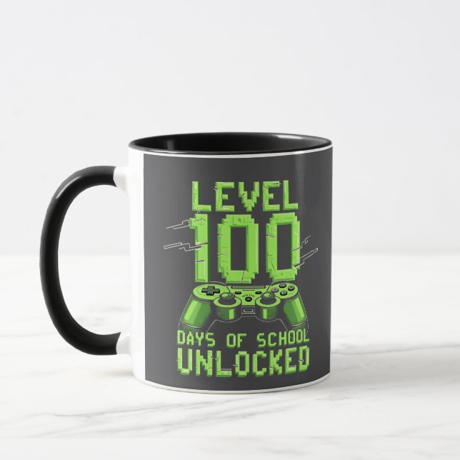 Level 100th Days of School Unlocked Gaming School Mug (Left)