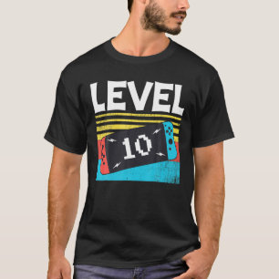 Level 10 Birthday Boy 10 Years Old Video Games 10T T-Shirt