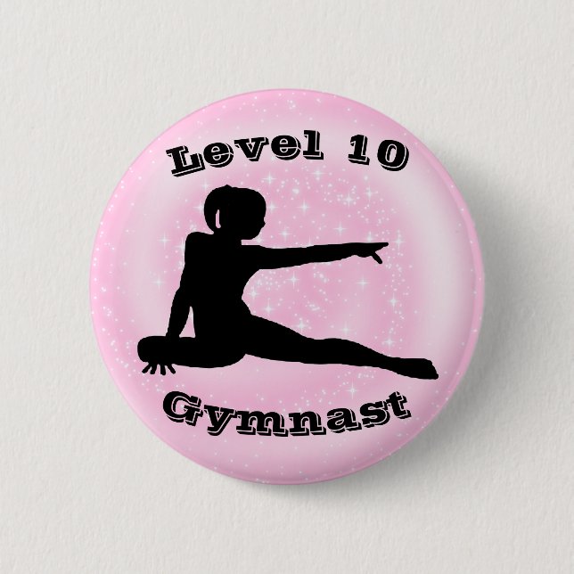 Level 10 Gymnast - Girls Gymnastics Button (Front)
