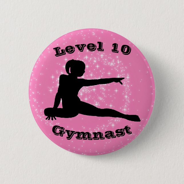 Level 10 Gymnast - Girls Gymnastics Button (Front)
