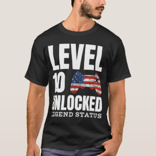 Level 10 Legend Status Unlocked Cute Gamer Birthda T-Shirt