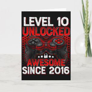Level 10 Unlocked 10 Year Old Boys 10th Birthday B Card