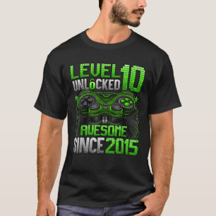 Level 10 Unlocked 10 Year Old Gifts Boys 10th Birt T-Shirt