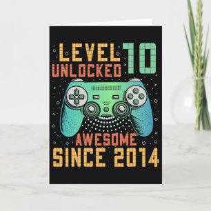 Level 10 Unlocked 10th Birthday 10 Year Old Gifts Card