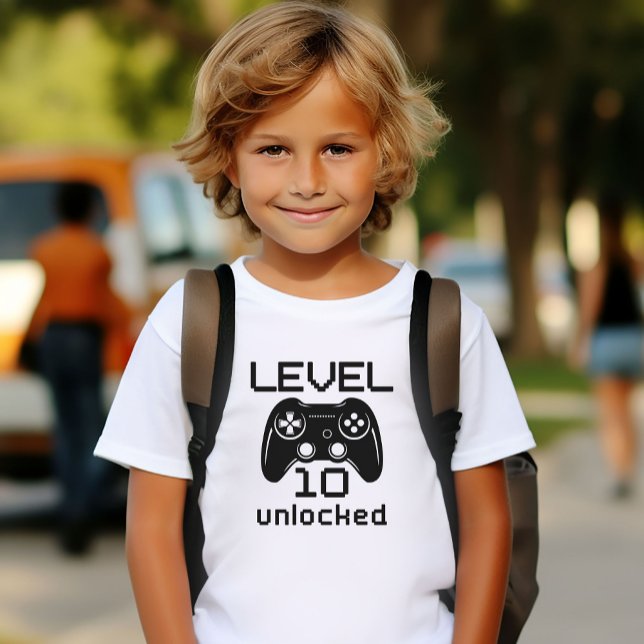 Level 10 Unlocked 10th Birthday Gift T-Shirt (Creator Uploaded)