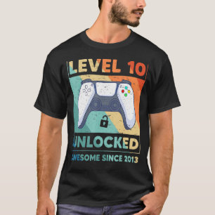 Level 10 Unlocked 10th Birthday Girls Boys Since T-Shirt