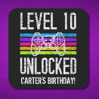 Level 10 Unlocked 10th Birthday Personalised Gamer
