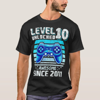 Level 10 Unlocked Awesome 2011 Video Game 10th Bir T-Shirt