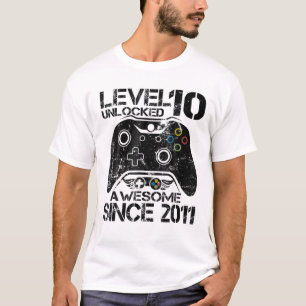 Level 10 Unlocked Awesome 2011 Video Game 10Th Bir T-Shirt