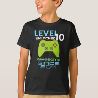Level 10 Unlocked Awesome 2011 Video Gamer T-Shirt