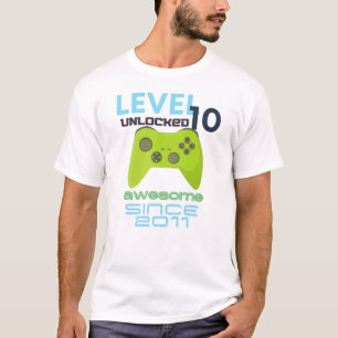 Level 10 Unlocked Awesome 2011 Video Gamer T-Shirt
