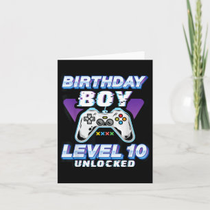 Level 10 Unlocked Awesome 2012 10th Birthday Boy Card
