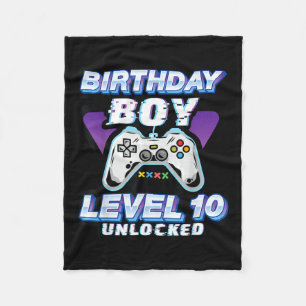 Level 10 Unlocked Awesome 2012 10th Birthday Boy Fleece Blanket
