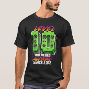 Level 10 Unlocked Awesome 2012 Video Game 10Th Bir T-Shirt