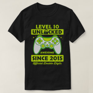Level 10 Unlocked Awesome 2015 10th Birthday Boy T-Shirt
