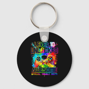Level 10 Unlocked Awesome Gaming Birthday Boy 10th Key Ring