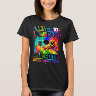 Level 10 Unlocked Awesome Gaming Birthday Boy 10th T-Shirt