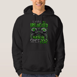 Level 10 Unlocked Awesome Since 2012 10th Birthday Hoodie