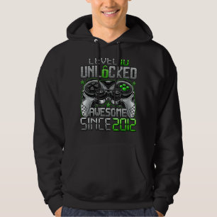 Level 10 Unlocked Awesome Since 2012 10th Birthday Hoodie